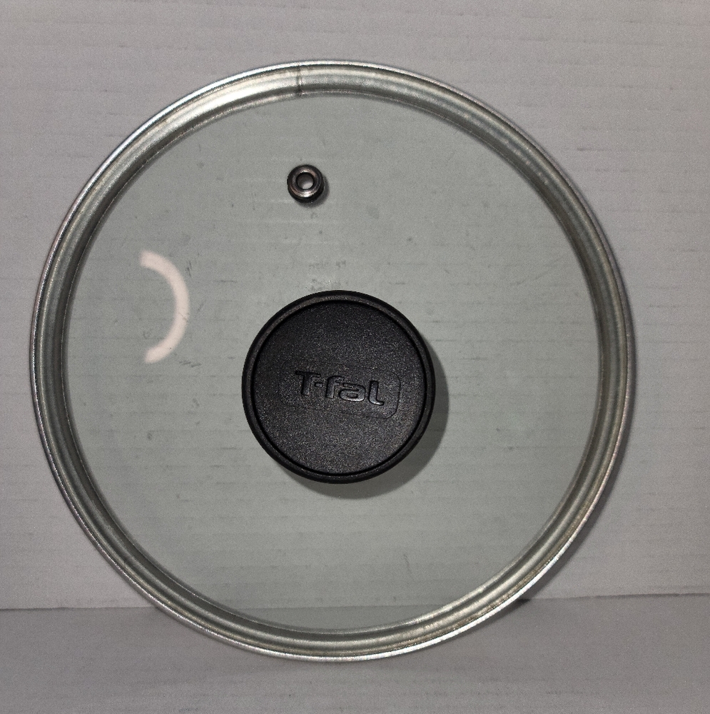 T-FAL (Tfal) 7" Glass Replacement Lid Cover Top Black Handle Branded Vent Hole